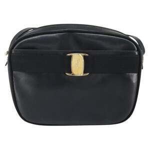 Salvatore Ferragamo Leather Shoulder Bag Black